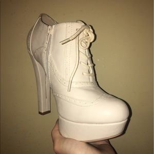 Cream High Heel Booties