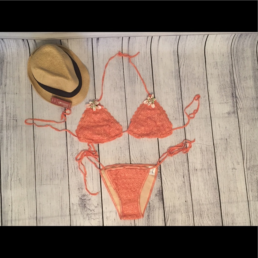 Coral Crochet Bikini