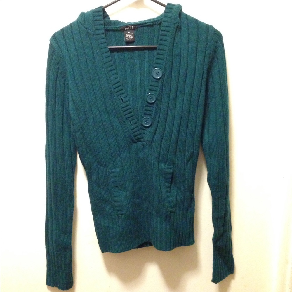 Teal hooded sweater