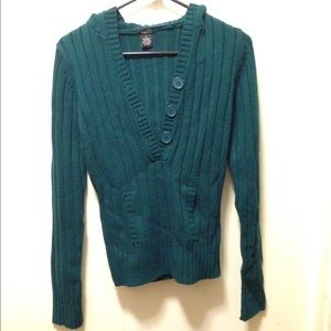 Teal hooded sweater