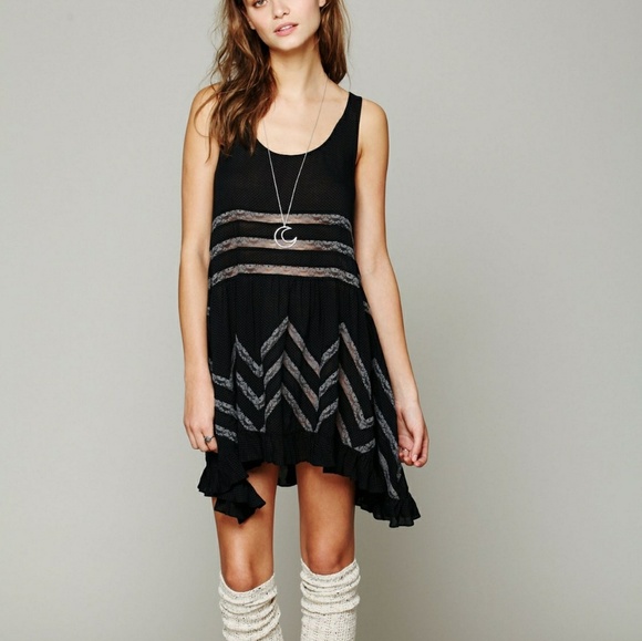 Intimately Free People voile and lace trapeze slip - Picture 3 of 4