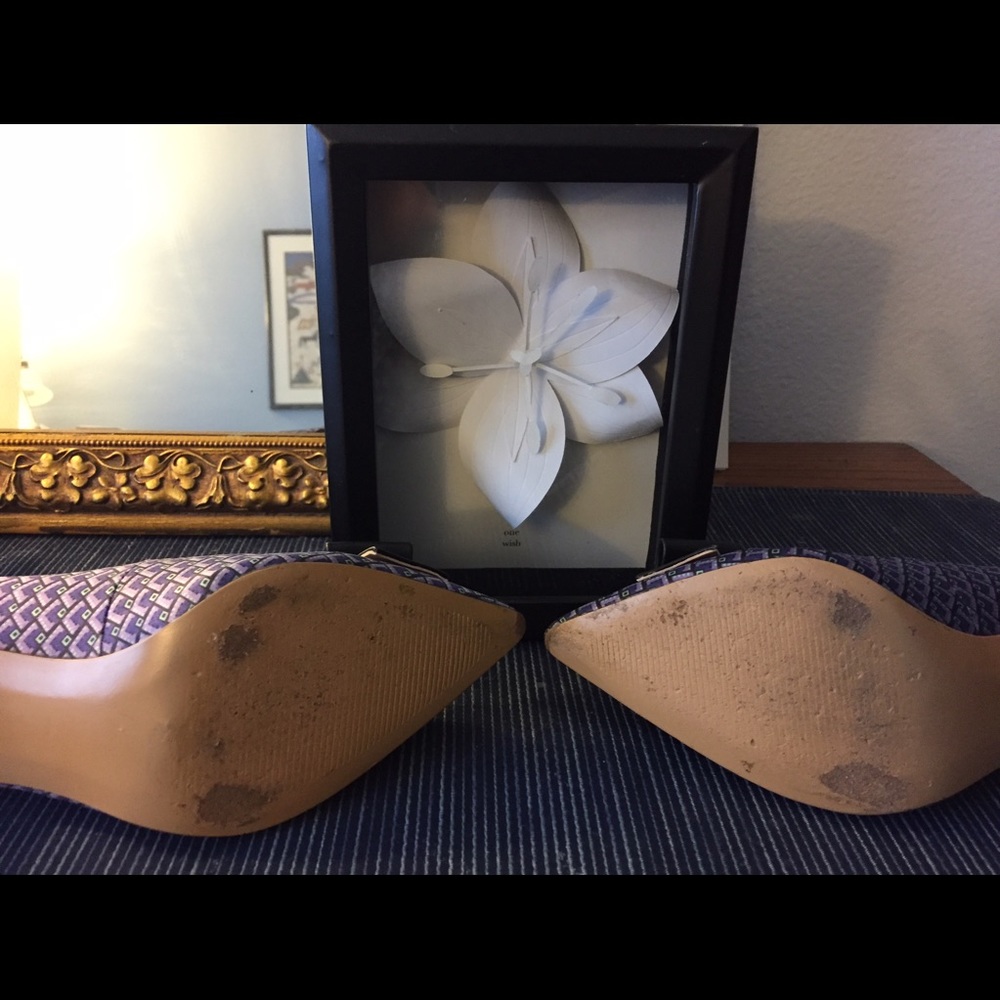 [donated] RARE Sole Society Printed Pumps Black Bow - Picture 4 of 5