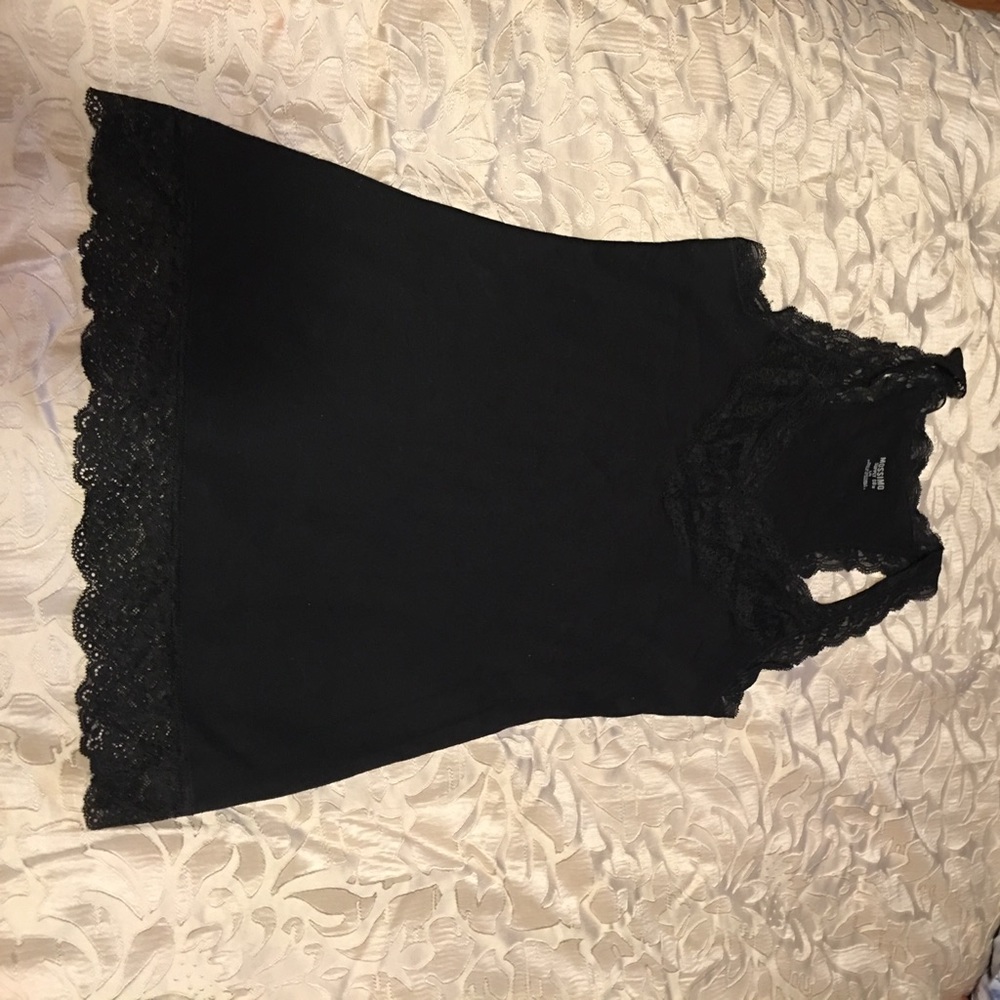 SOLD Black tank top with lace trimming
