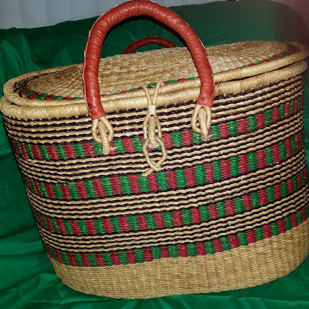 African weave baskets and totes