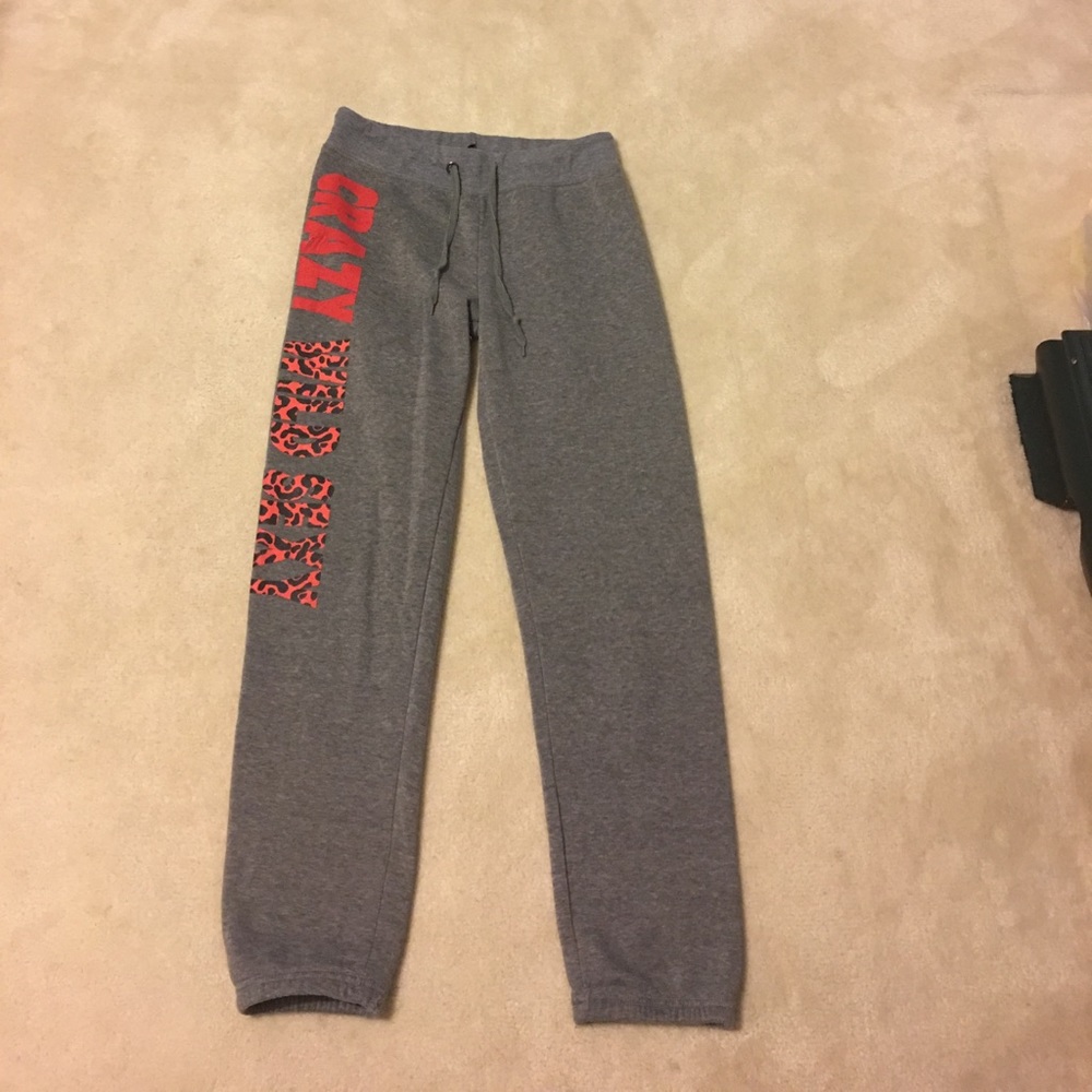 Crazy, Wild, sexy, red Gray Joggers