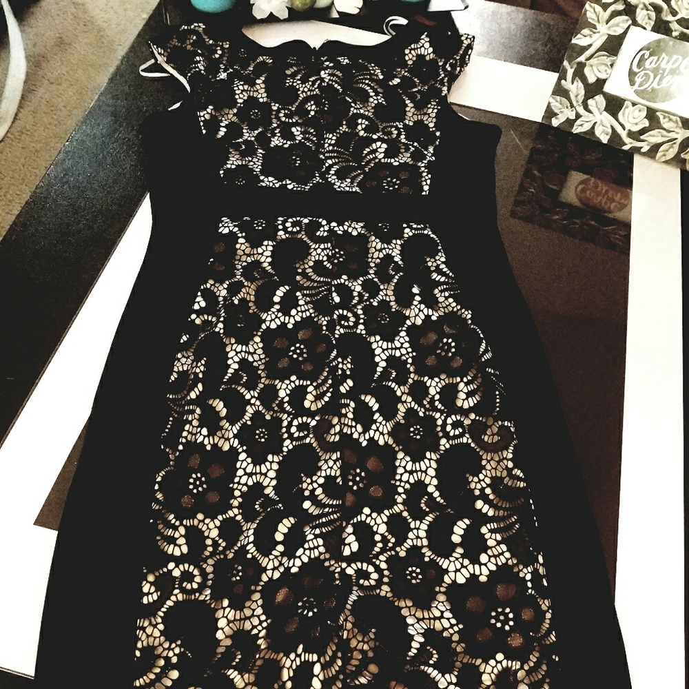 Jax size 10 lace black over cream.