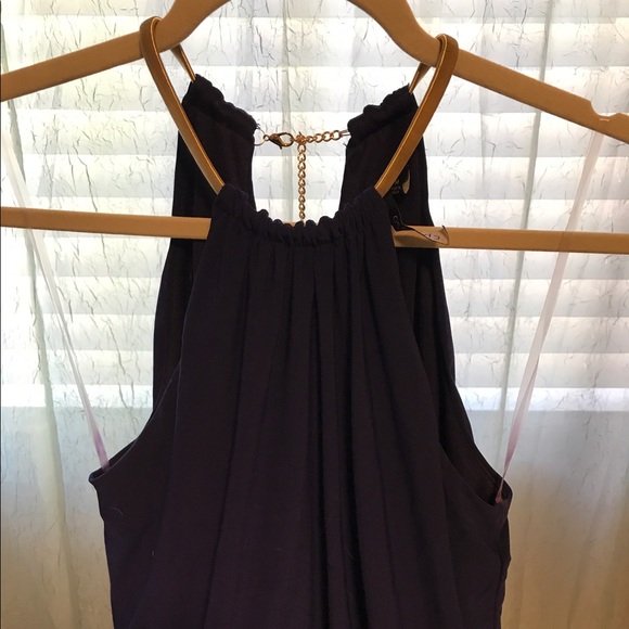 Royal Blue Halter Maxi with Gold Neckline - Picture 6 of 6