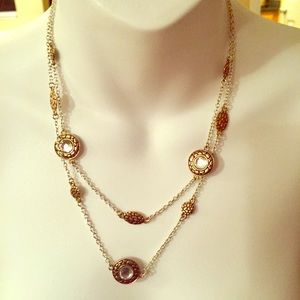 Brighton double strand two tone necklace