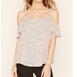 paint splattered off the shoulder top
