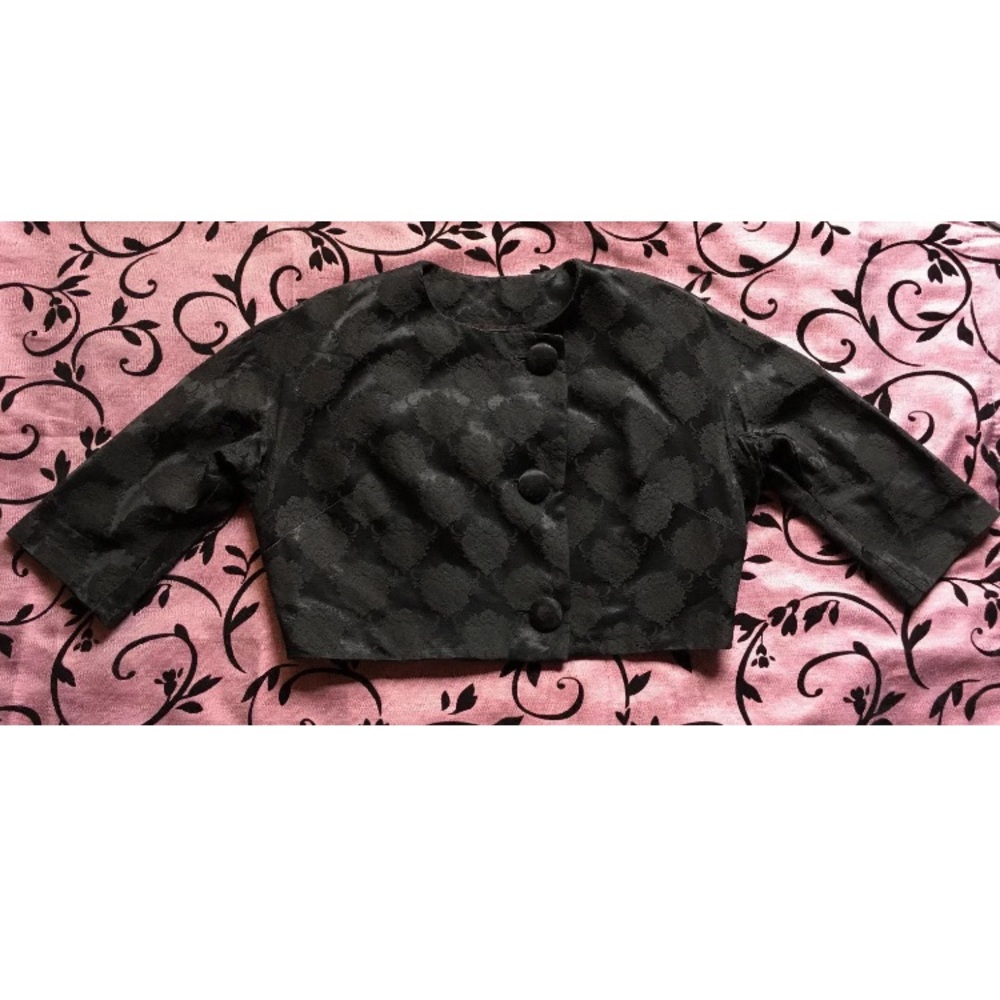 Vintage Oriental Crop Jacket 3/4 Sleeve