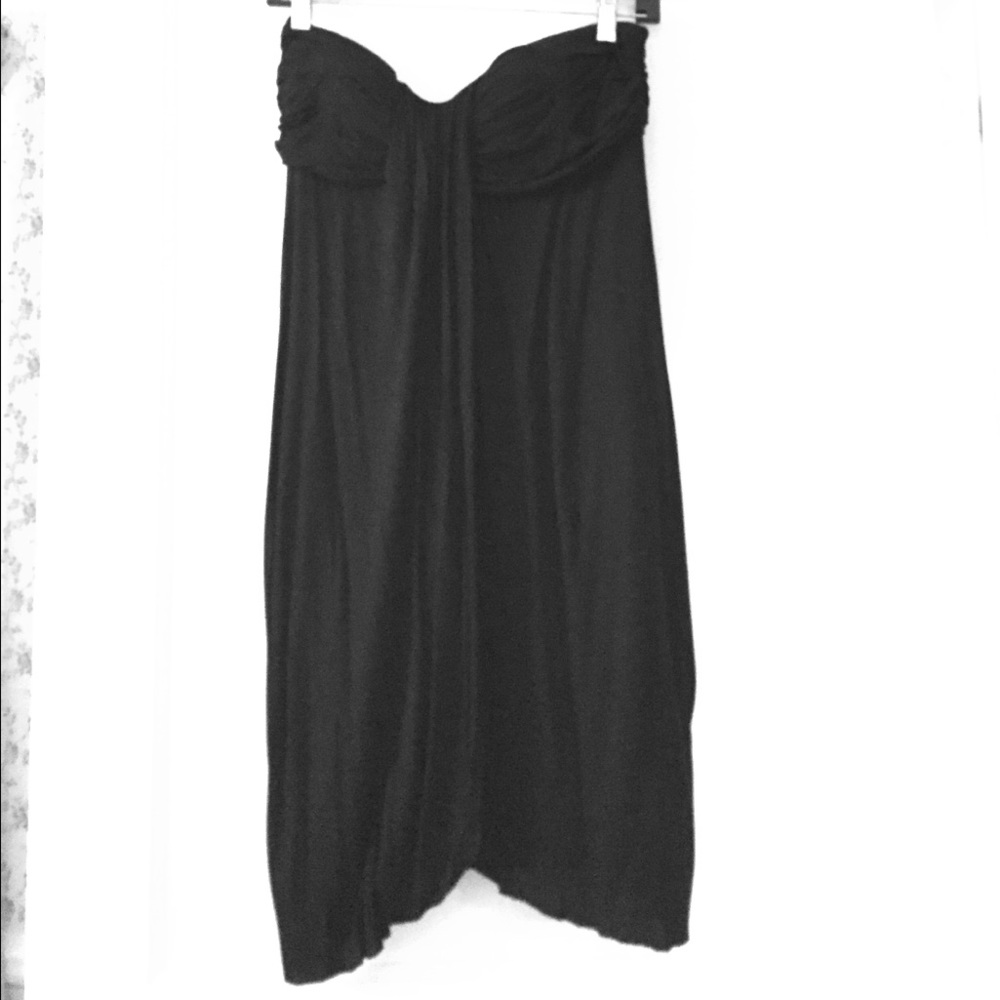 Black strapless dress