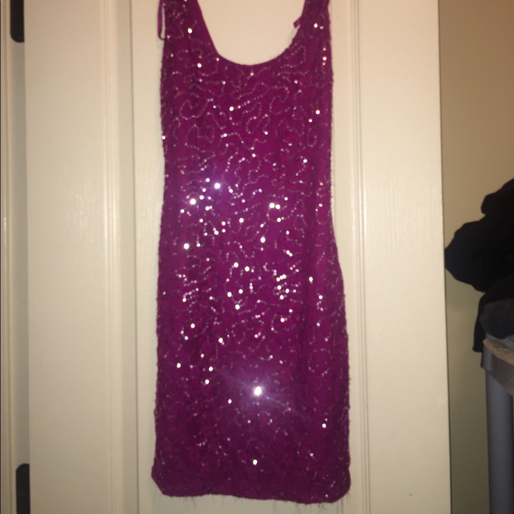 Sparkly purple cocktail dress