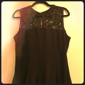 Black Knee Length Dress w/ Lace