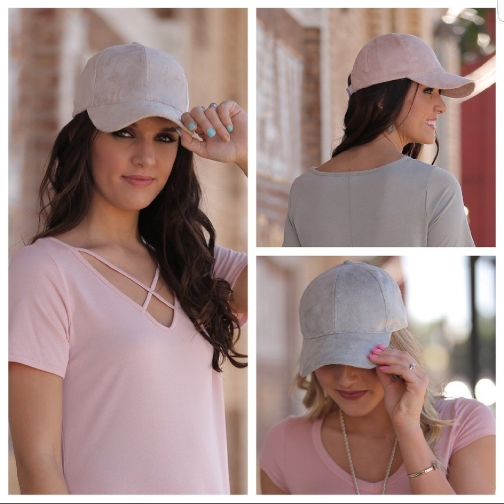 Faux Suede Ball Caps