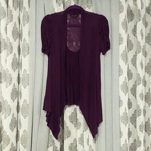 Purple wrap with lace detail sz L
