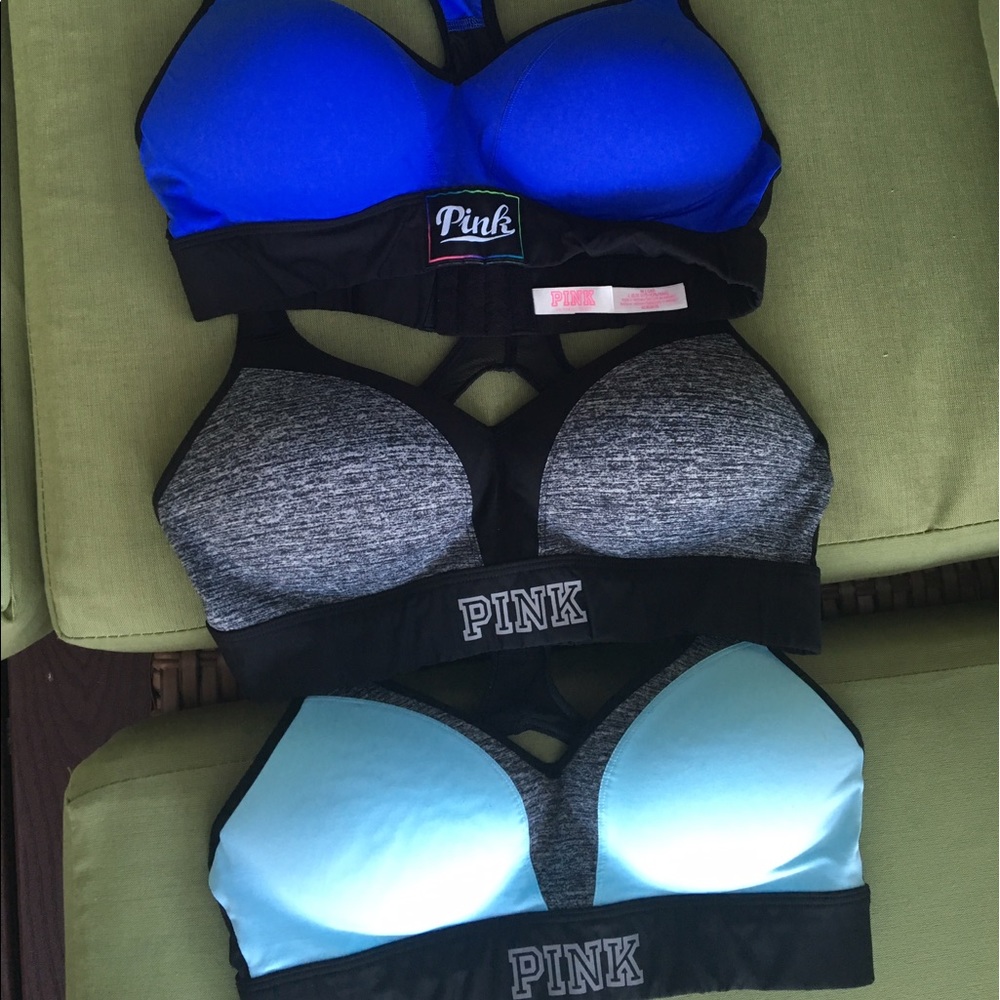 LOT of Three PINK Victoria's Secret Push Up Bras