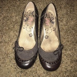 Jellypop women's pump low  heels brown bow 7.5