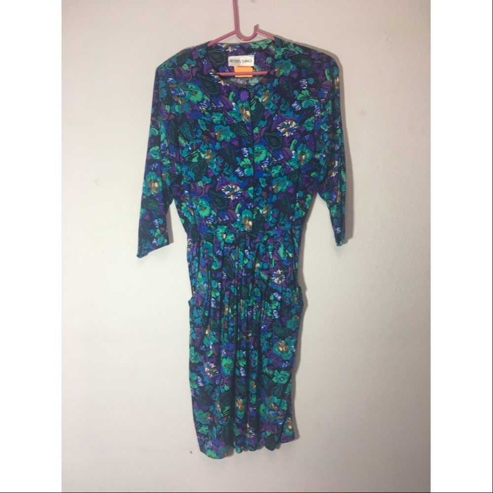 Vintage floral and paisley dress.