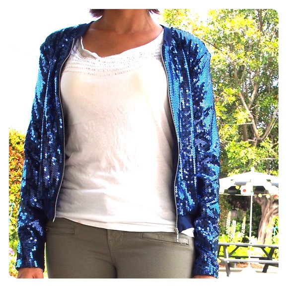 h&m sequin bomber jacket