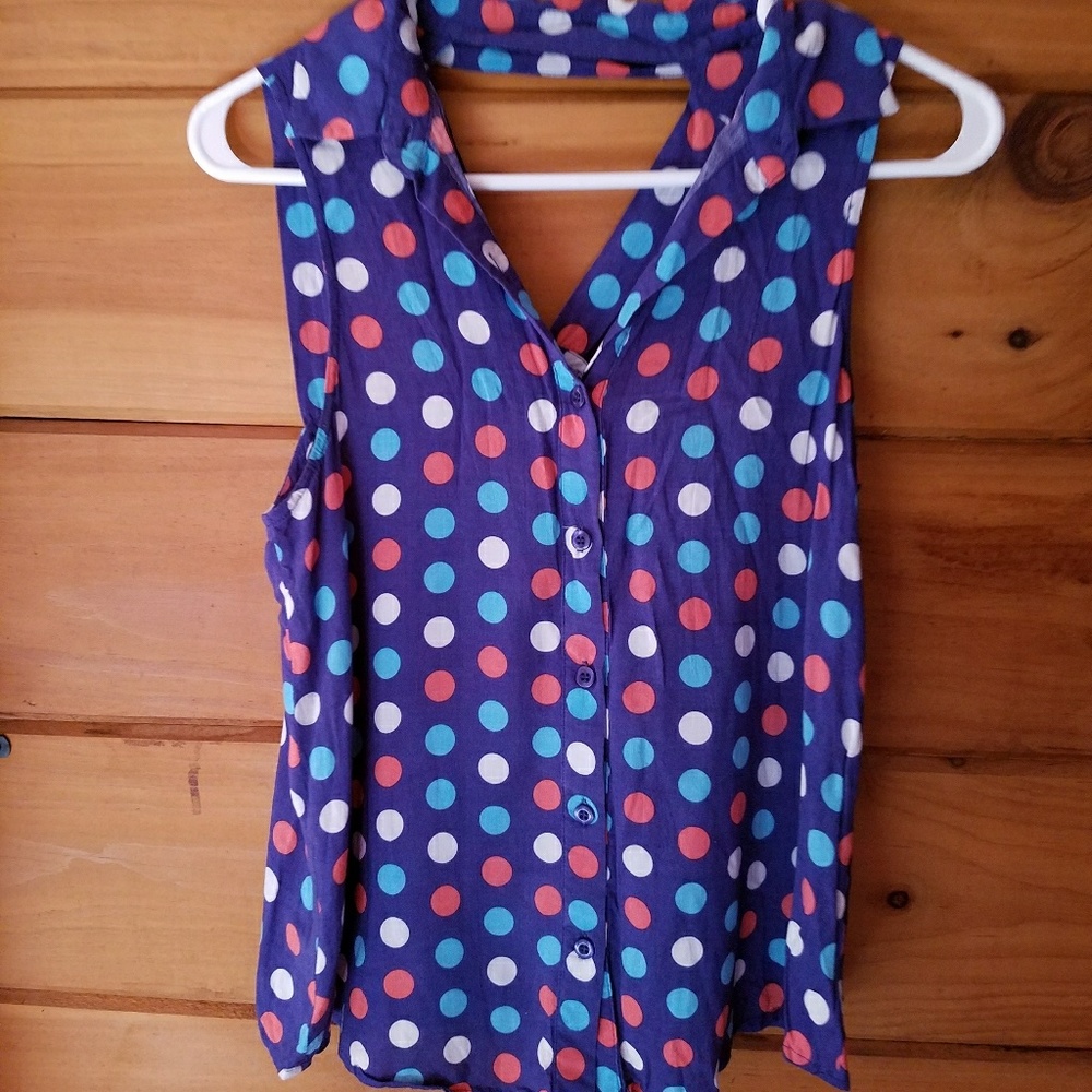 Red white and blue polka dot tank!