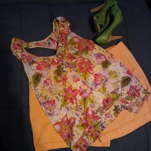 Pure Energy Floral Sleeveless Top Size 1X