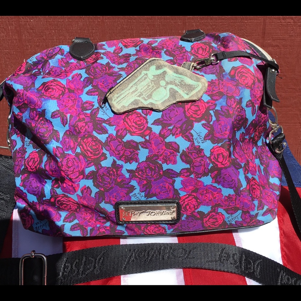 Betsey Johnson Rose Handbag with Pistol coin purse