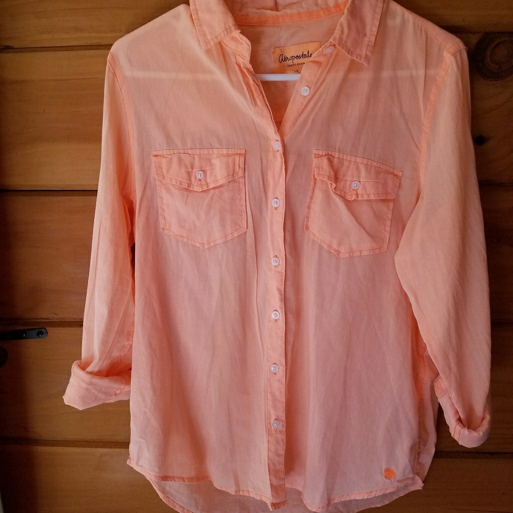 Orange button down - Picture 3 of 3