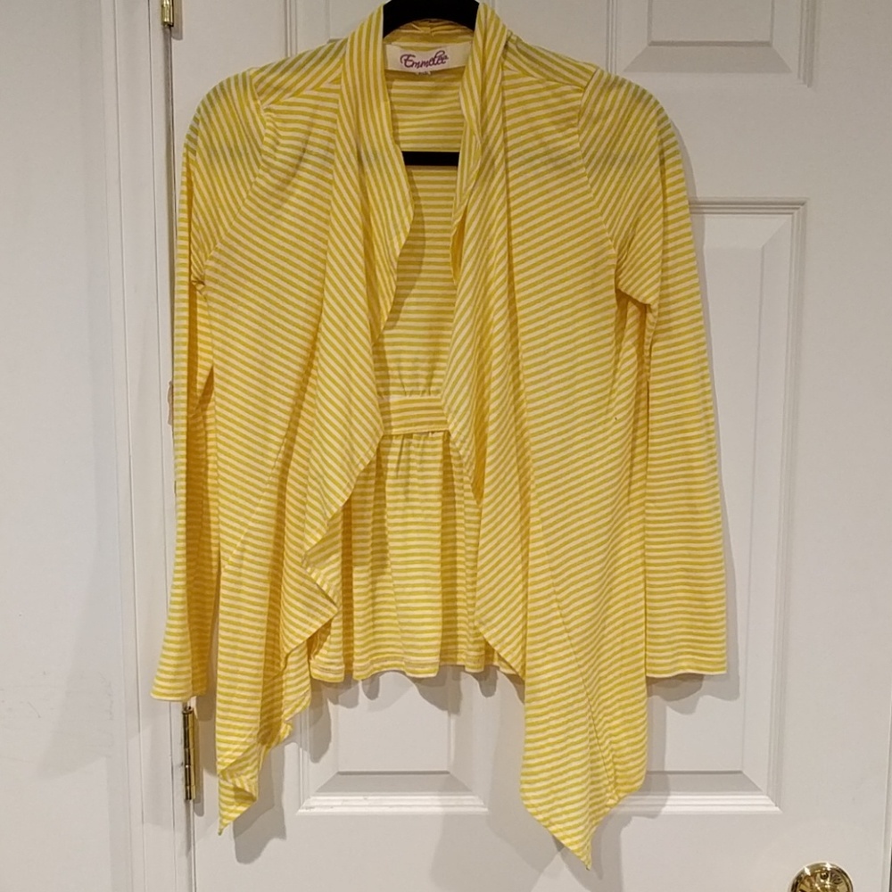 Emmelee Yellow and White Stripe Cardigan