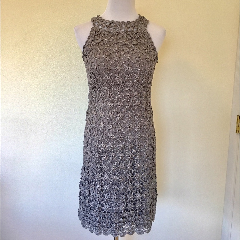 INC Crochet Dress Silver/Grey size Med