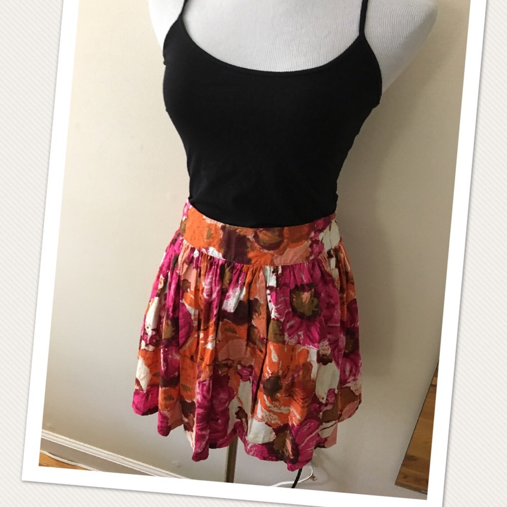 Forever21 Floral Zip up Skirt
