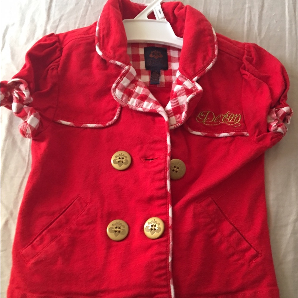 Dereon Red Jacket 18months With Gold Buttons