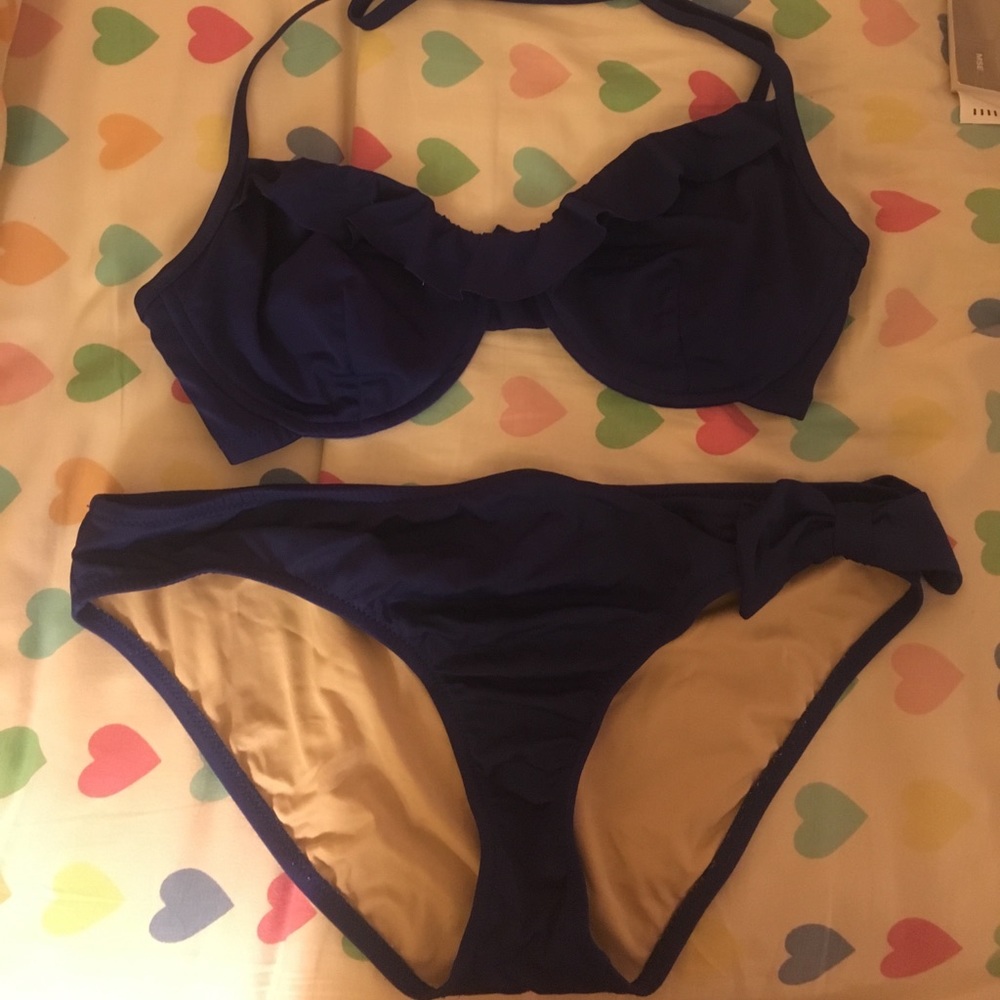 Jcrew deep royal blue bikini