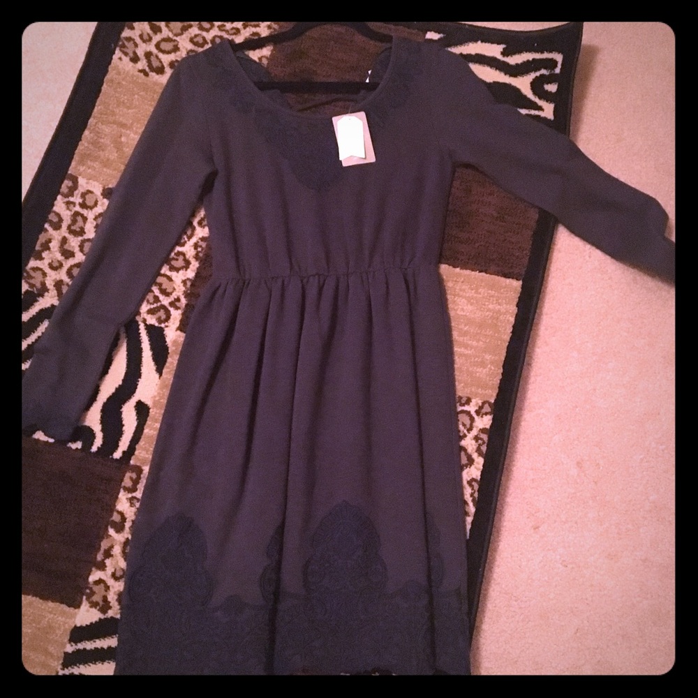 Midnight blue long sleeve dress