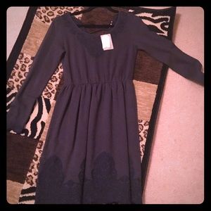 Midnight blue long sleeve dress
