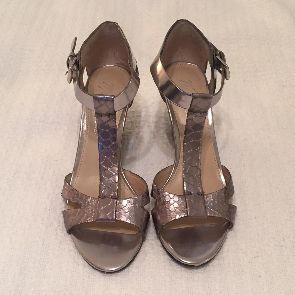 Silver Metallic Wedges