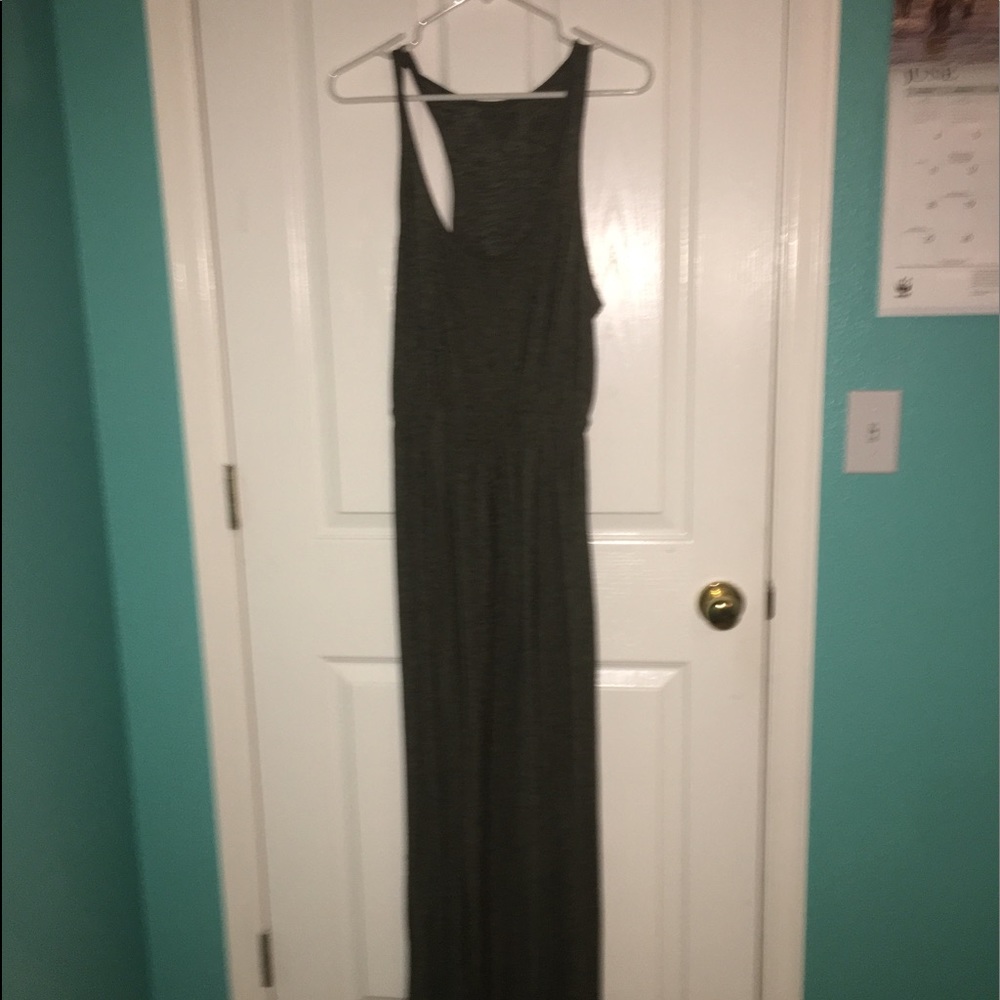 dark green maxi dress
