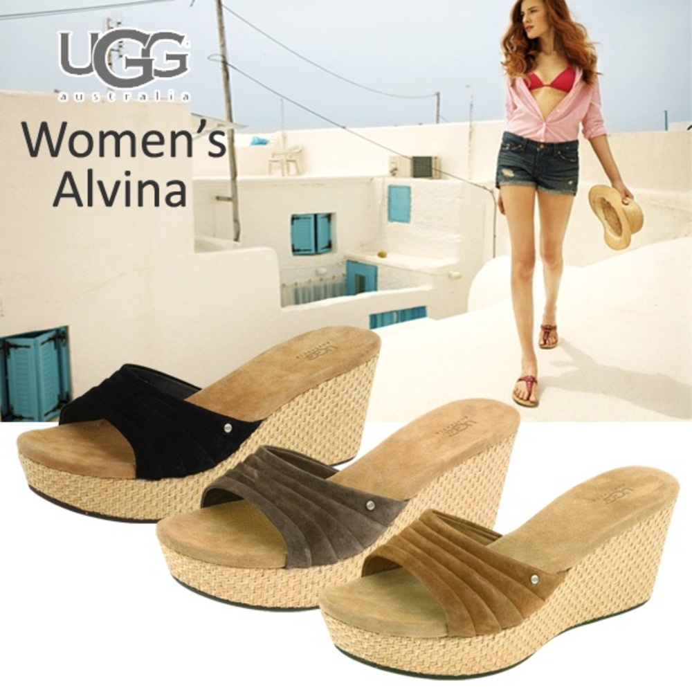 Versatile Ugg Alvina wedge in chestnut VGUC Sz 8.5