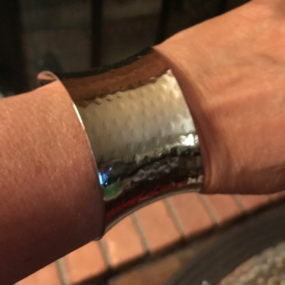 Hammered wide cuff