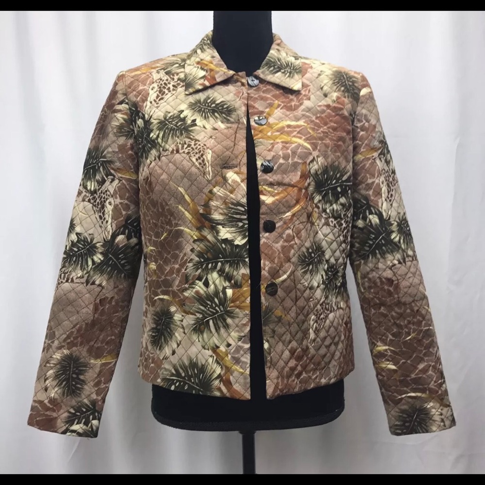 Maggy L Zebra Giraffe Print Exotic Wild 100% Silk