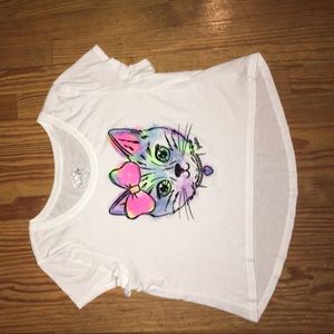 justice rainbow cat crop top.