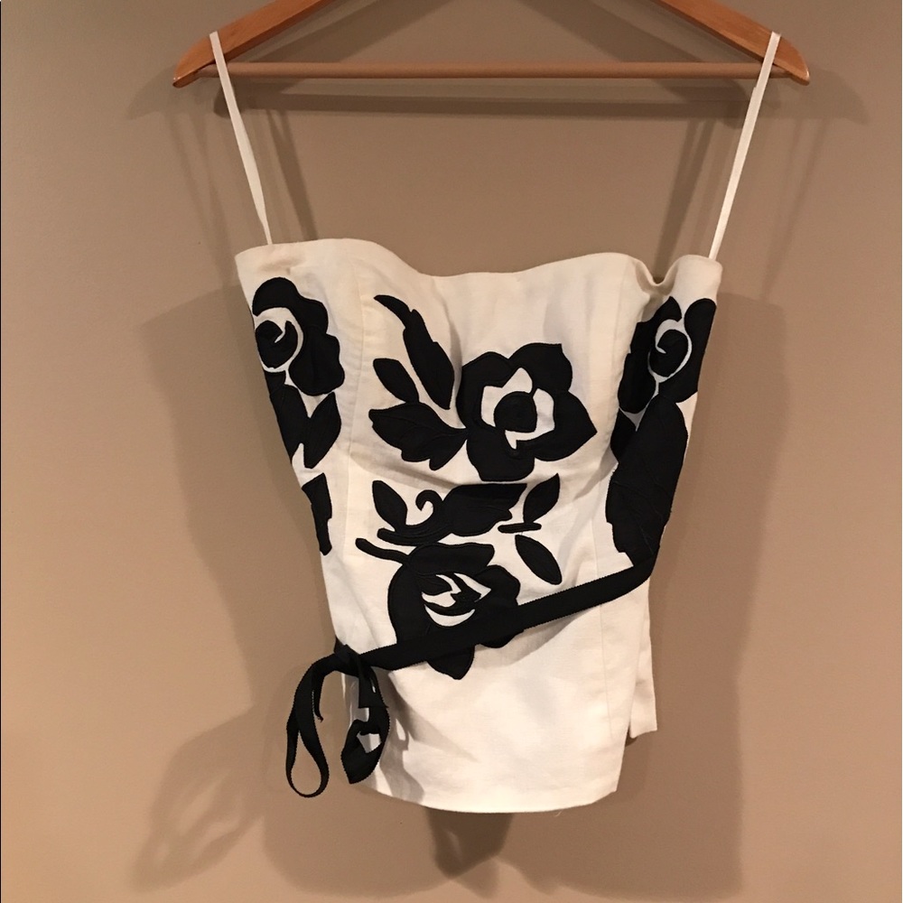 White House black market embroidered bustier