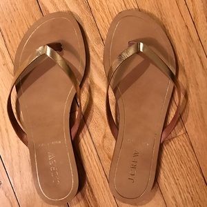 JCrew Gold Flip-Flop