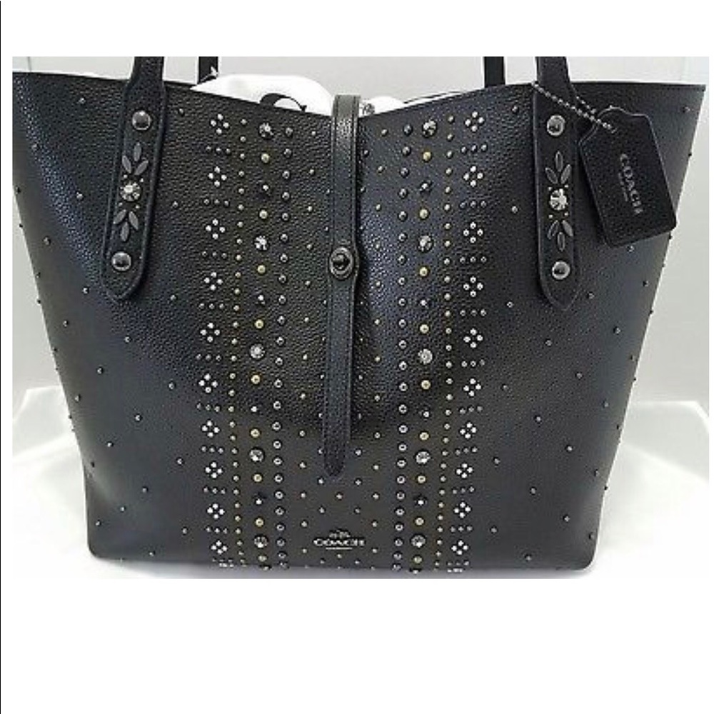 COACH Bandana Rivets Black Tote