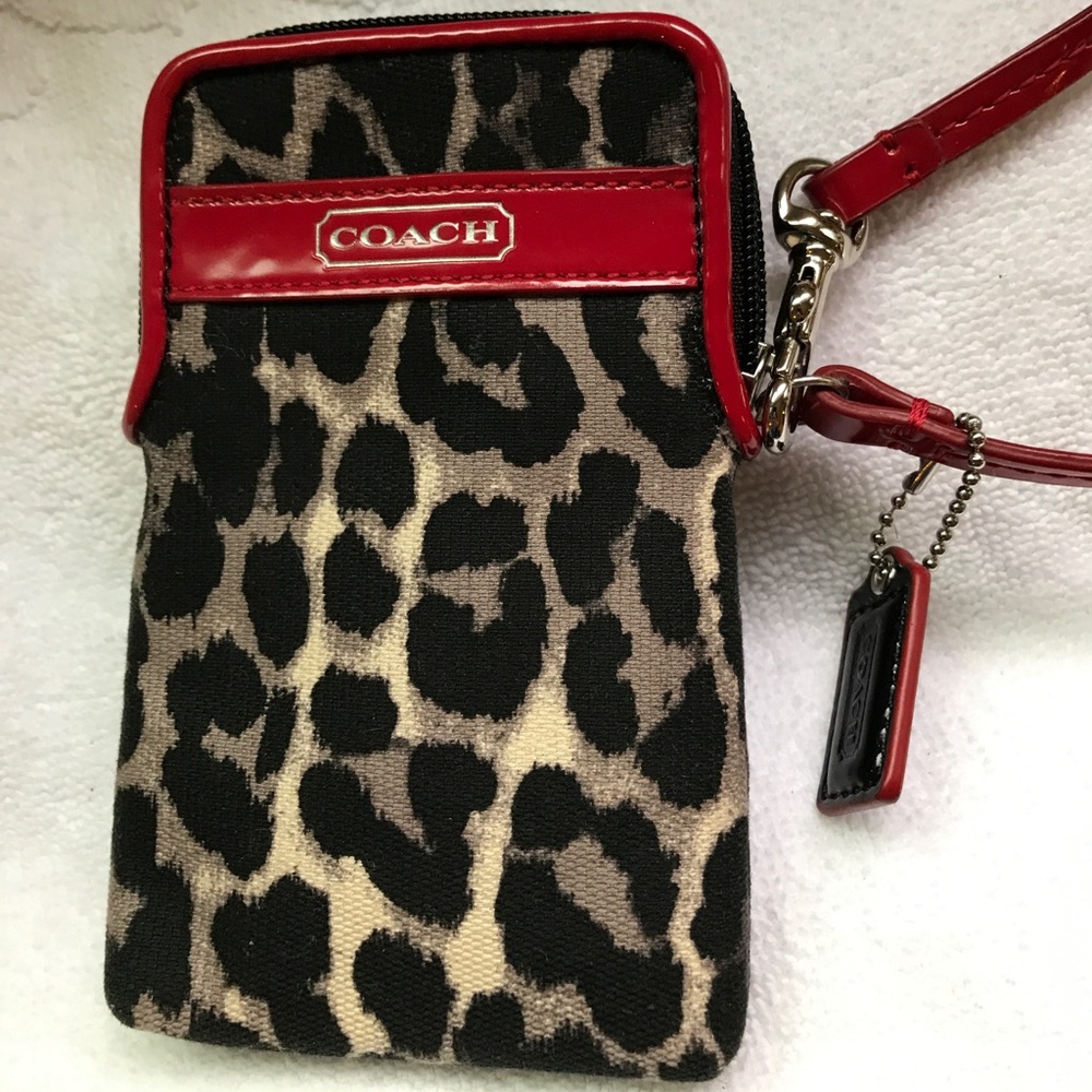 Coach wristlet. Ocelot leopard