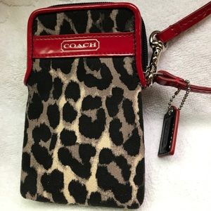 Coach wristlet. Ocelot leopard