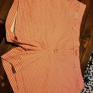 Orange & white polka dot shorts