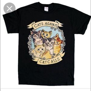 Cats against catcalls unisex t-shirt size small