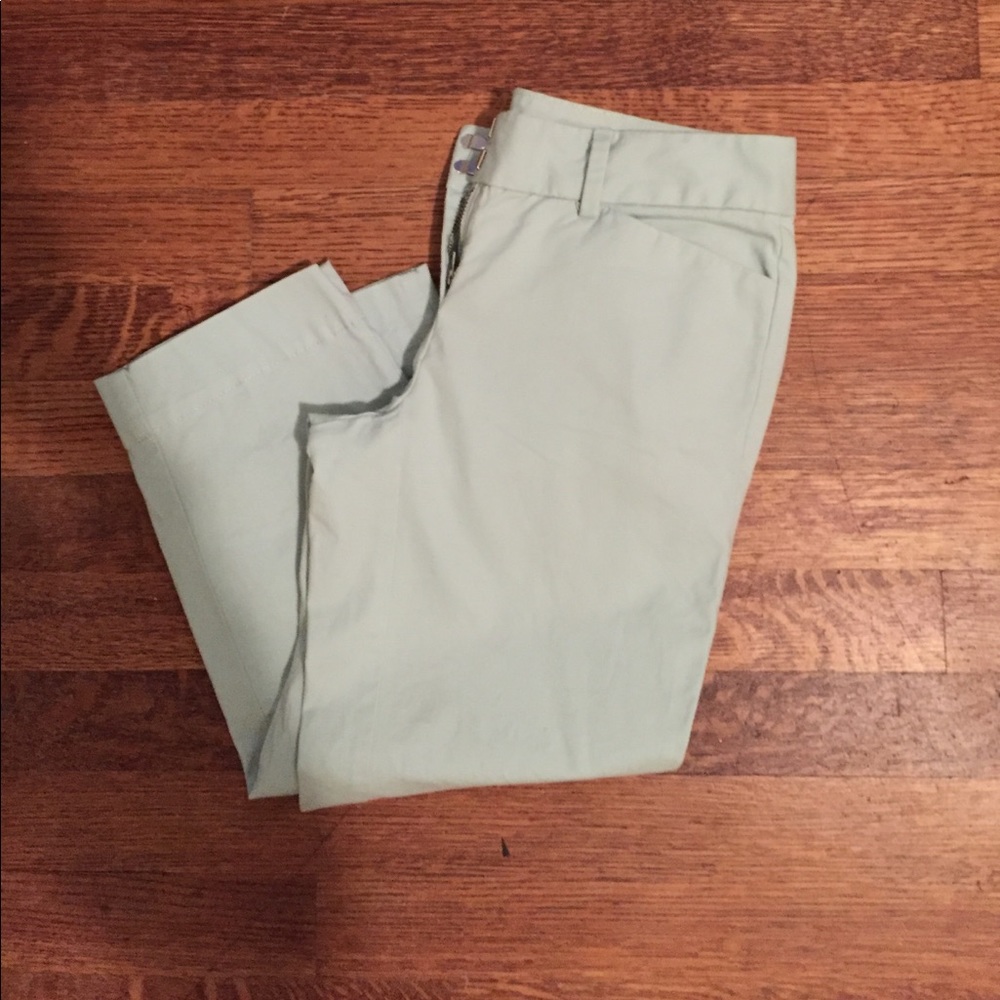 Mint green capri pants