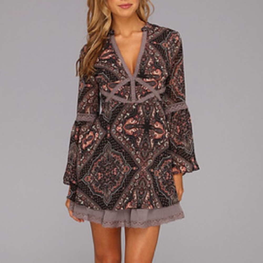 Free People poly georgette moonlight bay dress