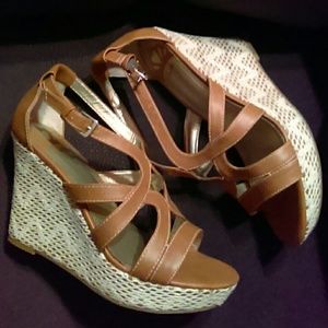 Brown wedged heel